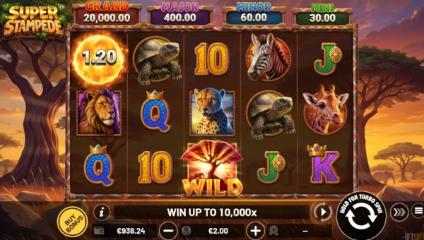 Super Stampede Base Game Screenshot – Showing Features