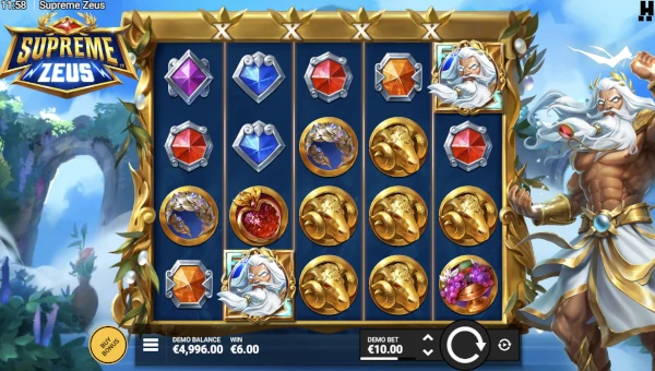 Supreme Zeus Base Game Screenshot – Showing Features