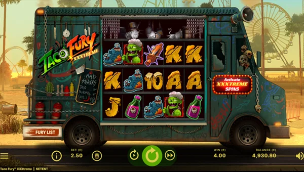 Taco Fury XXXtreme slot base game