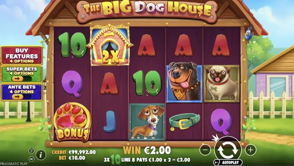 The Big Dog House Base Game Screenshot – Showing Features