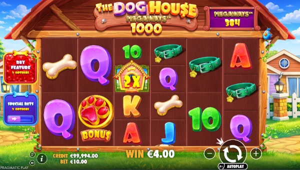 The Dog House Megaways 1000 Base Game Screenshot – Showing Features