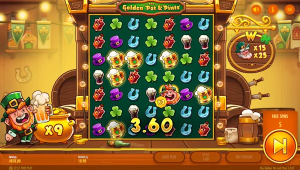 The Golden Pot and Pints bonus game