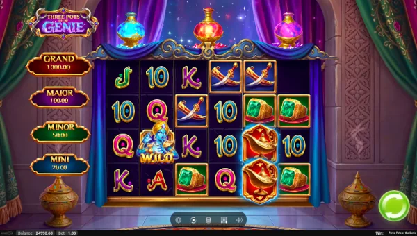 Three Pots of The Genie Base Game Screenshot – Showing Features