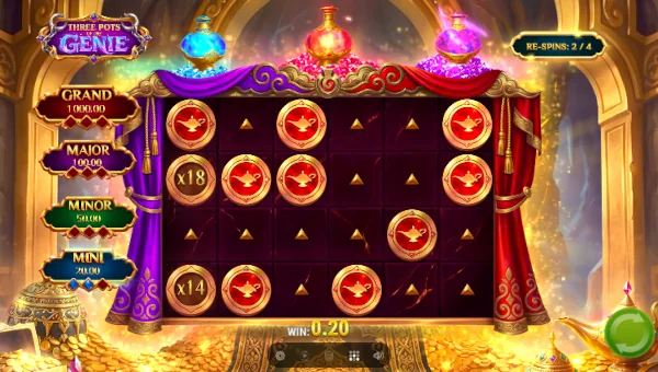 Three Pots of The Genie Bonus Game – Free Spins Features