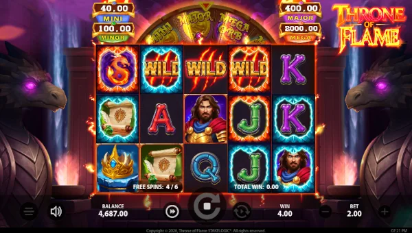 Throne of Flame Bonus Game – Free Spins Features