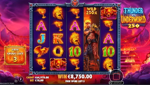 Thunder vs Underworld 250 Bonus Game – Free Spins Features