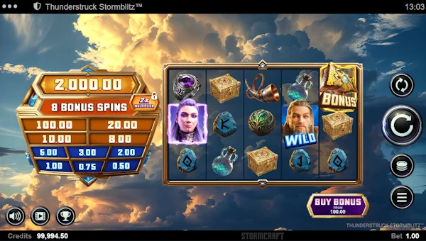 Thunderstruck Stormblitz Base Game Screenshot – Showing Features