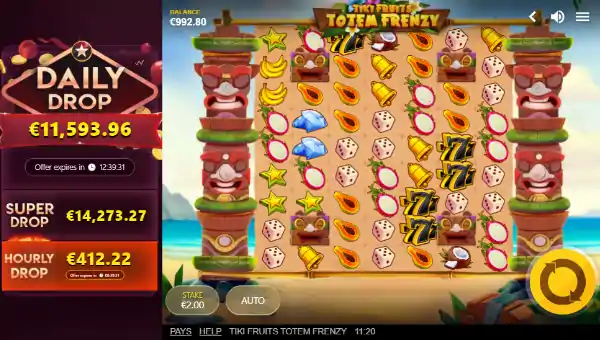Tiki Fruits Totem Frenzy Videoslot Screenshot