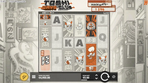 Toshi Ways Club slot base game screenshot