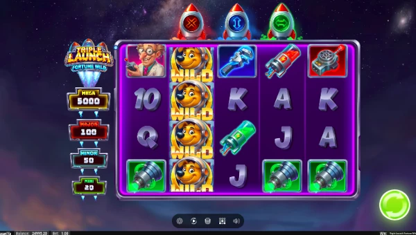 Triple Launch Fortune Wild Base Game Screenshot – Showing Features