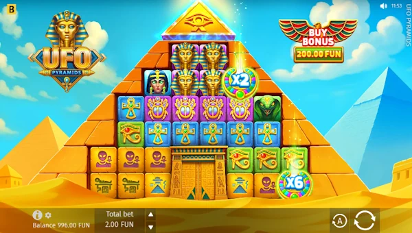 UFO Pyramids Base Game Screenshot – Showing Features
