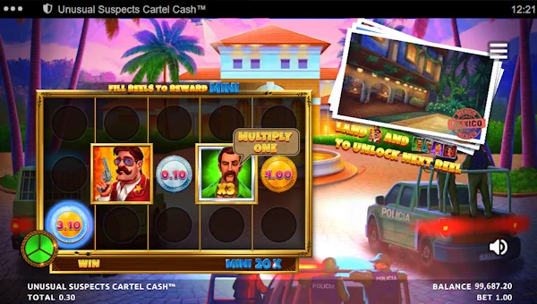 Unusual Suspects Cartel Cash bonus game