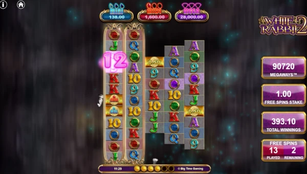 White Rabbit 2 slot free spins with Cupcake symbols and character bonuses