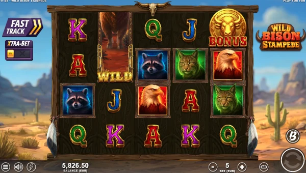 Wild Bison Stampede Base Game Screenshot – Showing Features