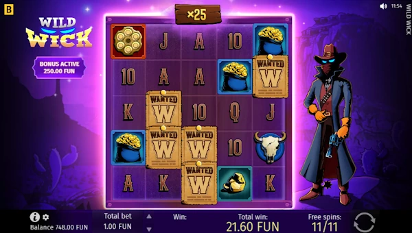 Wild Wick Bonus Game and Free Spins Screenshot