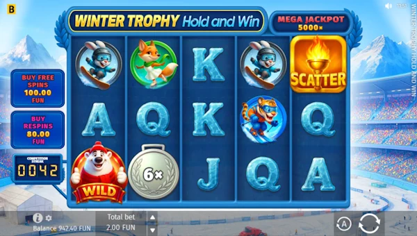 Winter Trophy Hold and Win Base Game Screenshot – Showing Features