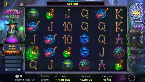 Witchcraft Riches Bonus Game – Free Spins Features