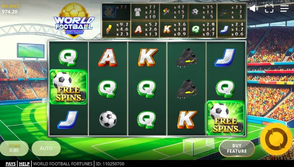 World Football Fortunes Base Game Screenshot – Showing Features