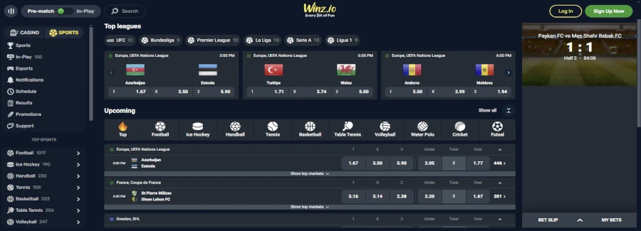 Winz.io Sportsbook