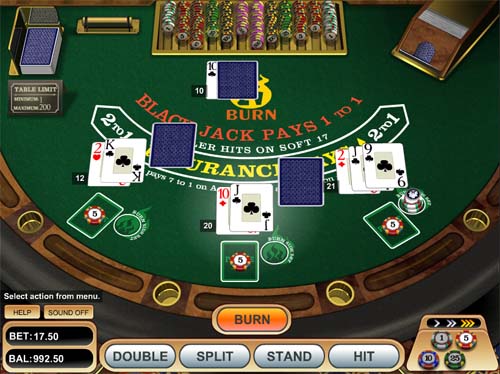 21 Burn Blackjack casino game
