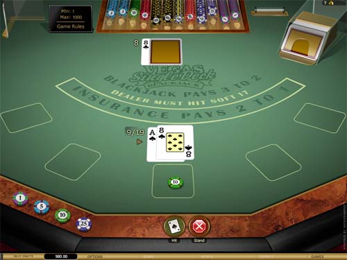 Vegas Single Deck Blackjack casino game